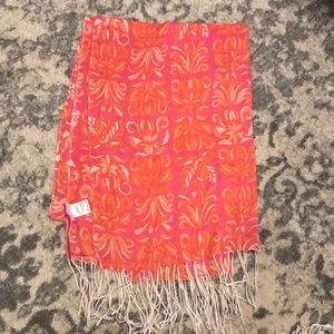 Lilly Pulitzer Murfee scarf hot pink orange!